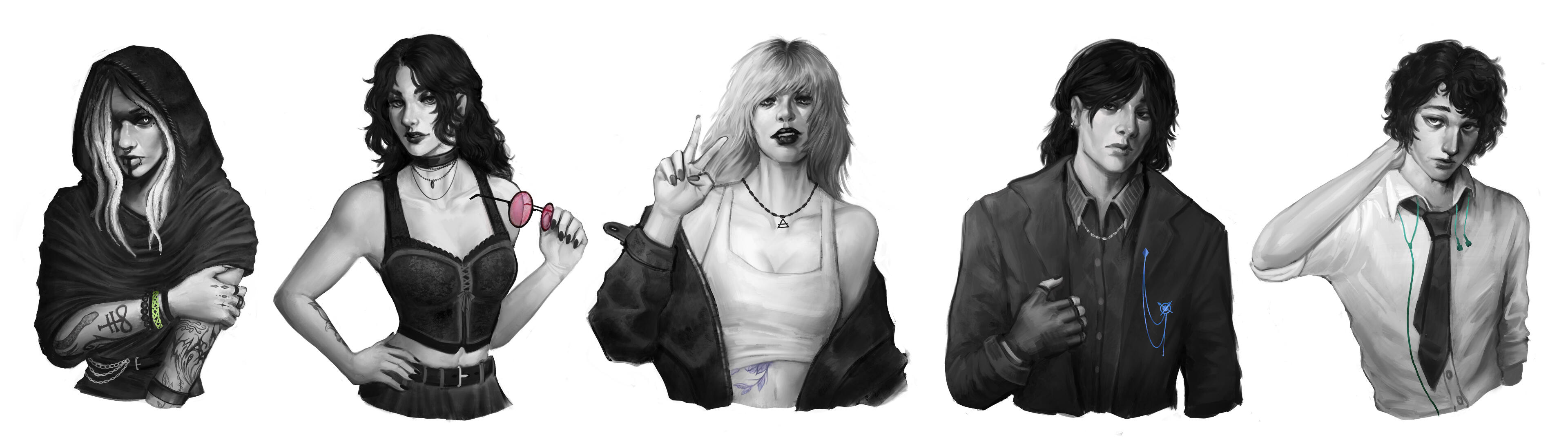 Player Character Portraits for The Vampire With No Name